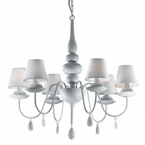 Подвесная люстра Ideal Lux Blanche SP6 Bianco IDEAL LUX ДИЗАЙНЕРСКИЕ, BLANCHE BIANCO 057258 Белый