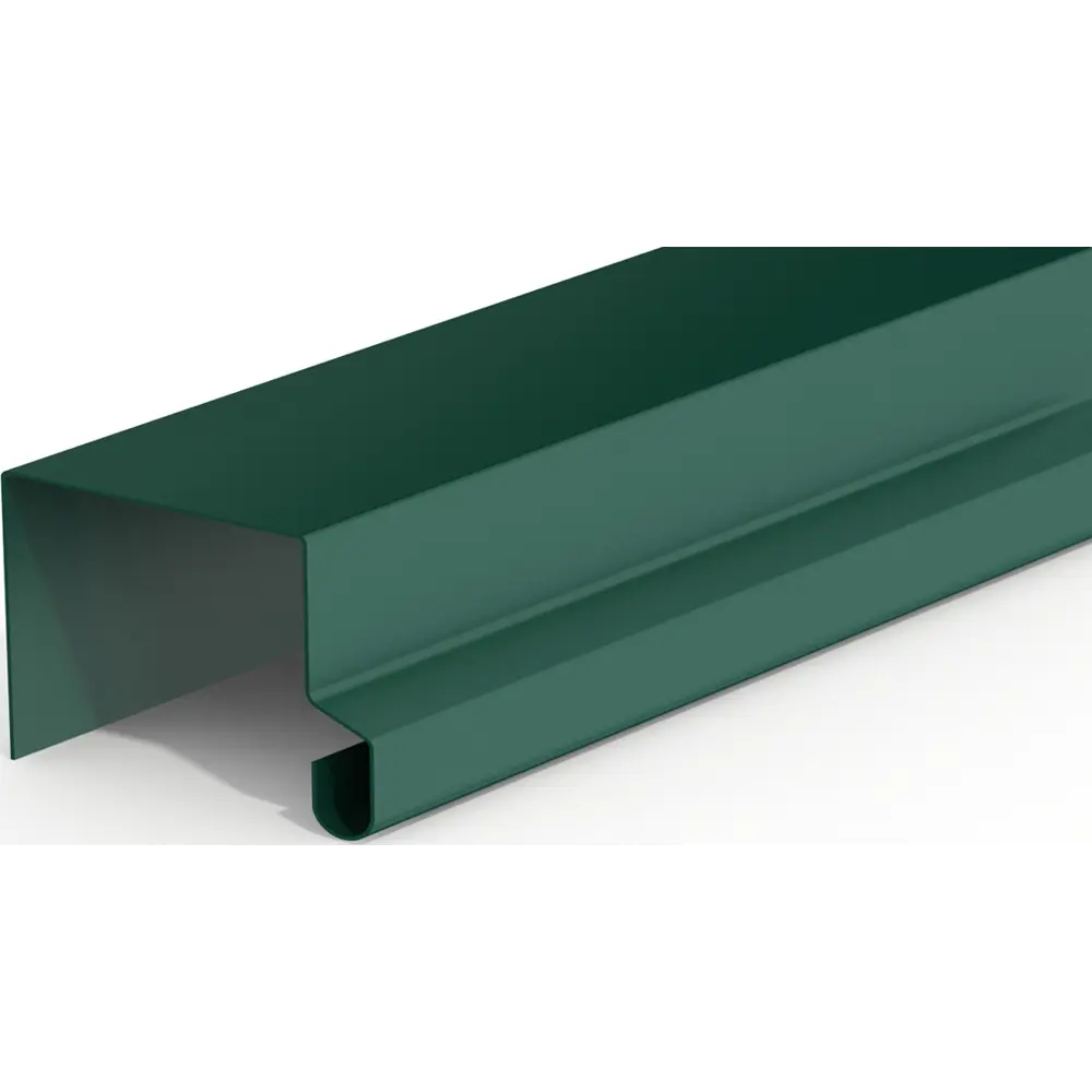 П-планка для профнастила 20x10x15 мм 2 м 0.4 мм RAL 6005 зеленый ВЕГА STLM-2073041