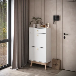 Обувница KONSENSA Лион Амьен 60x120x30 см 2 секции ЛДСП цвет белый