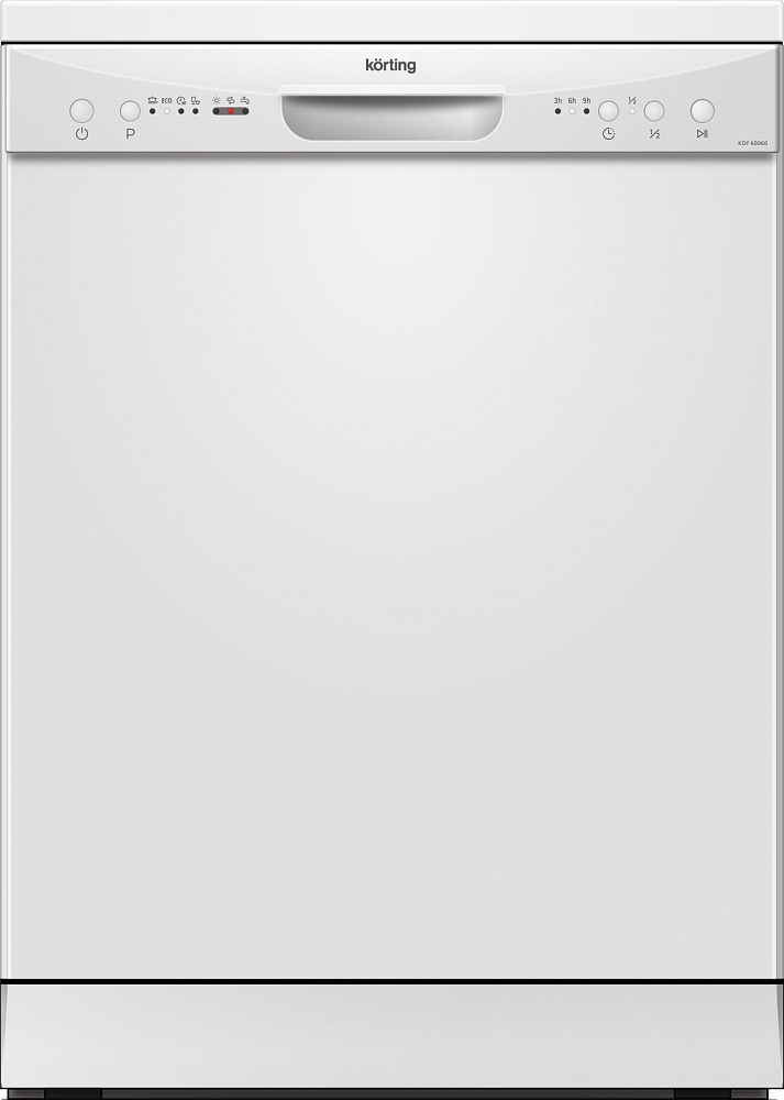 KDF 60060 Посудомоечные машины / отдельност., 60 см, а+/a/a, электронное управление, 4 программ, 12 компл., led индикаторы, 1/2 закрузка, таймер 3/6/9 ч, белый Korting Santreyd  - Вид №1