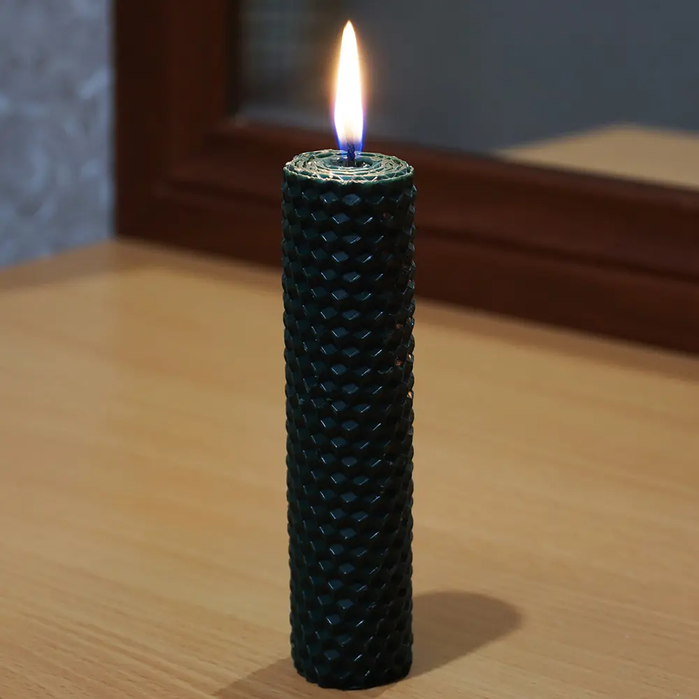 Свеча вощинная цилиндр зеленый мох 5x26 см EVIS STLM-2177092 - Вид №2