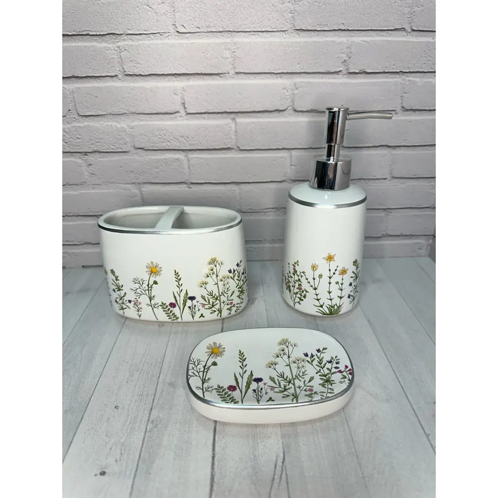 Керамический стакан для зубных щеток Primanova Flowers с цветочным декором 89380959 STLM-1567226 - Вид №1