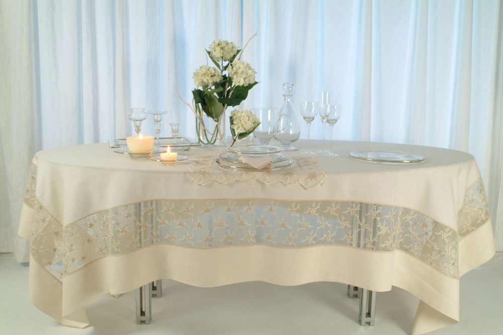 87373 Maison Claire Скатерть 280х180см "Фиореллино" (слон. кость) Ткань 