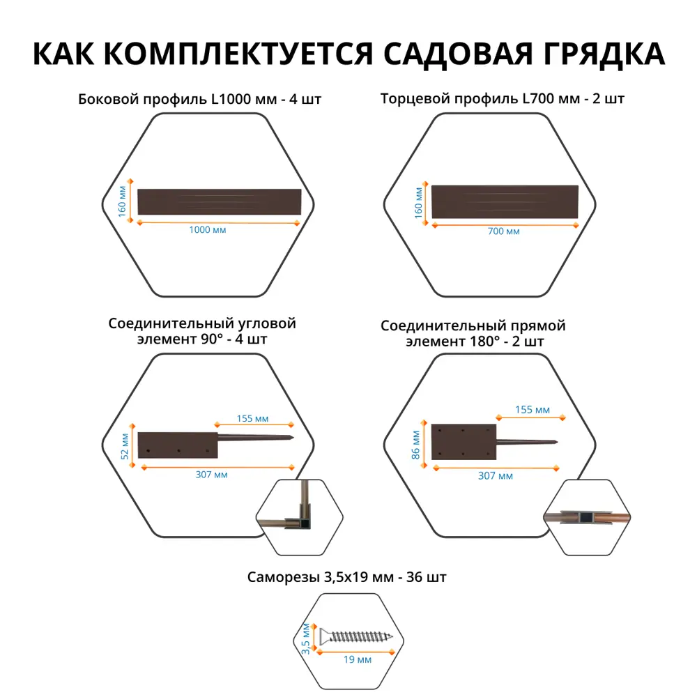 Грядка садовая Gidrolica 207x74x16 см цвет коричневый Santreyd STLM-2014838 - Вид №3