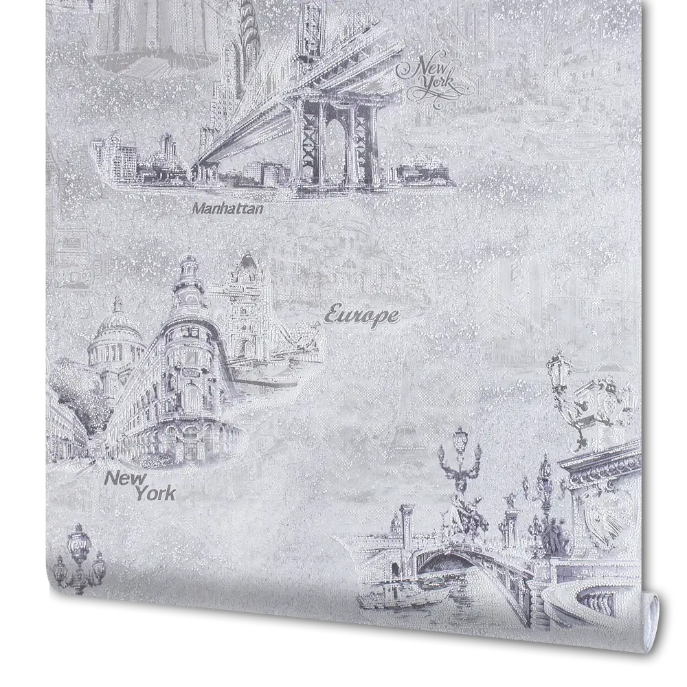 Обои бумажные Тревел серые 0.53 м 345-06 Santreyd STLM-2060707