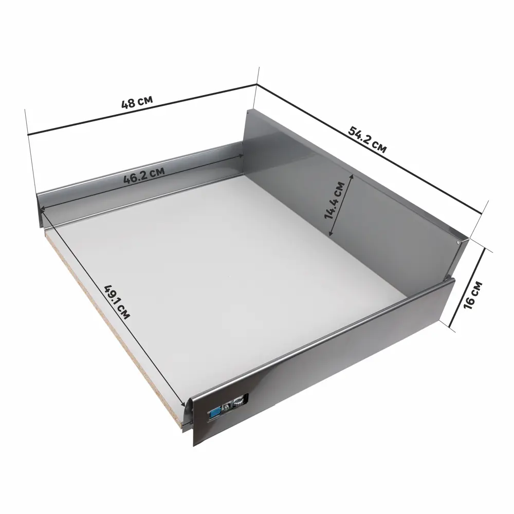 Ящик Delinia высокий с доводчиком 54.2х16х48 см, металл, цвет белый STLM-2126146 - Вид №1
