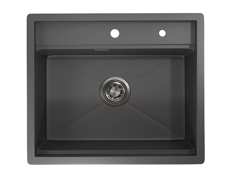 KS-6051, ГРАФИТ МАТОВЫЙ, стальная кухонная мойка KITCHEN SPACE GRANULA KS-6051-ST363 - Вид №1