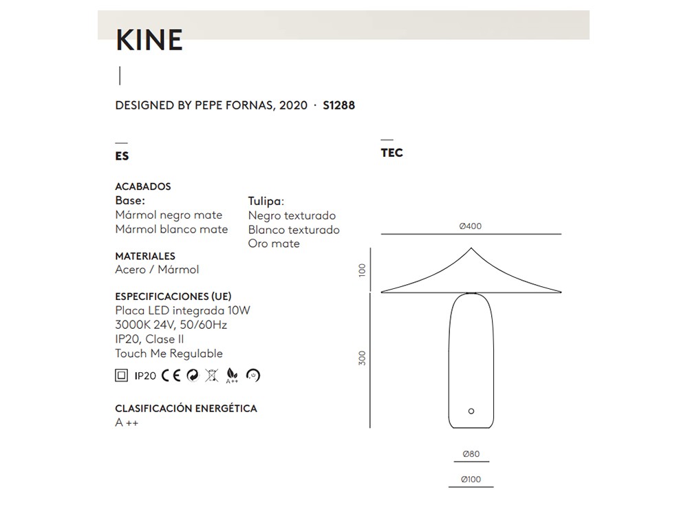 100774 Настольная лампа черный мрамор - черный абажур Aromas del Campo Kine 