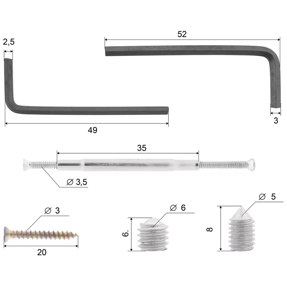 16610381 Набор для крепления дверных ручек STLM-1422214 PALLADIUM  - Вид №2