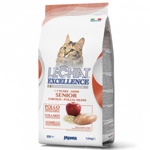 ПР0059850 Корм для кошек EXCELLENCE Senior для пожилых, курица, рис, яблоки сух. 1,5кг LECHAT
