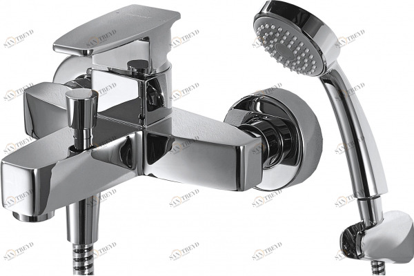 Смеситель для ванны с коротким изливом c аксессуарами RIFFLE F672106C-B bravat