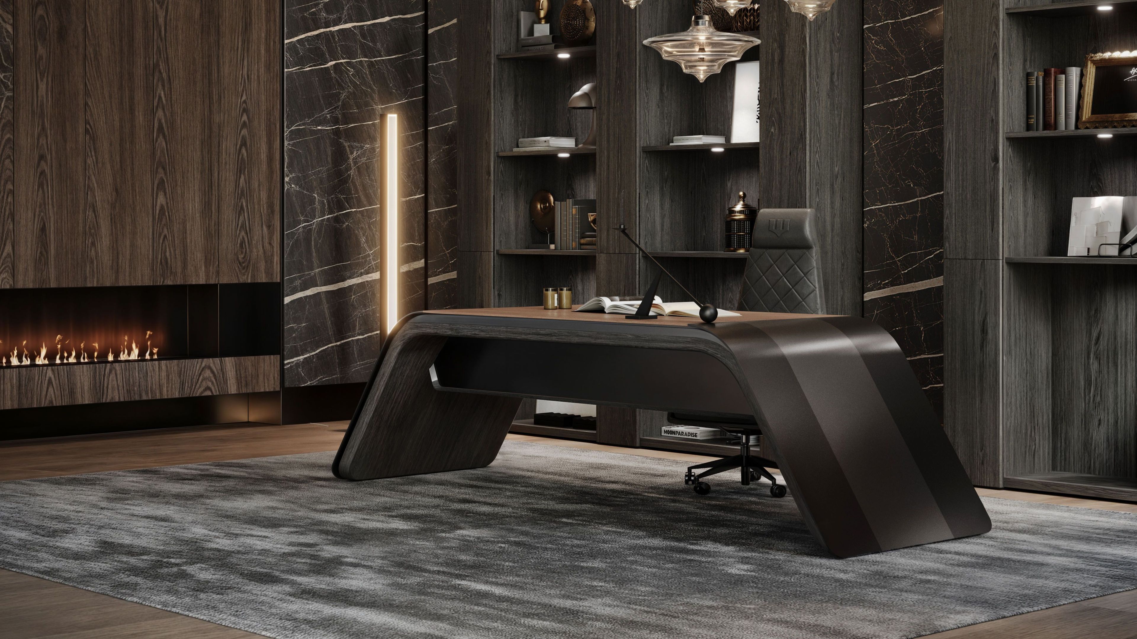 Деревянный и кожаный стол Wayne Enterprises Home Collection WE-024 ARCH-00123015 - Вид №5