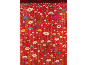 Прямоугольный шерстяной цветочный ковер