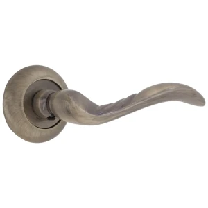 Ручки дверные на розетке Renz Франческа, ЦАМ, цвет античная бронза