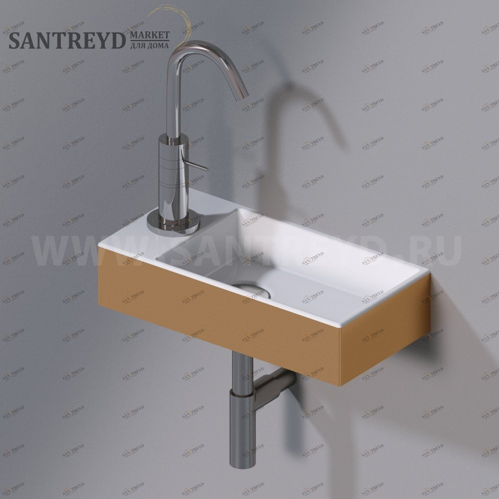 L319T0R1V3.250 Подвесная раковина настенная прямоугольная A. e T. Italia ACQUAFREDDA золотая AeT ITALIA