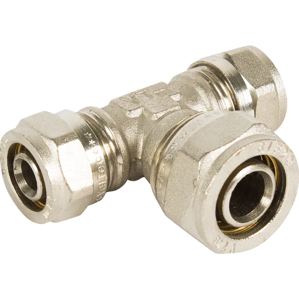 Тройник обжимной Valtec 16×20×16 мм для металлопластиковых труб 10517222 STLM-0000559