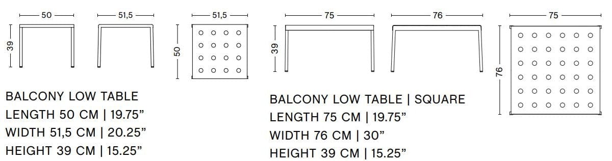 Квадратный садовый стол из стали с порошковым покрытием Hay балкон ARCH-00047424 - Вид №14