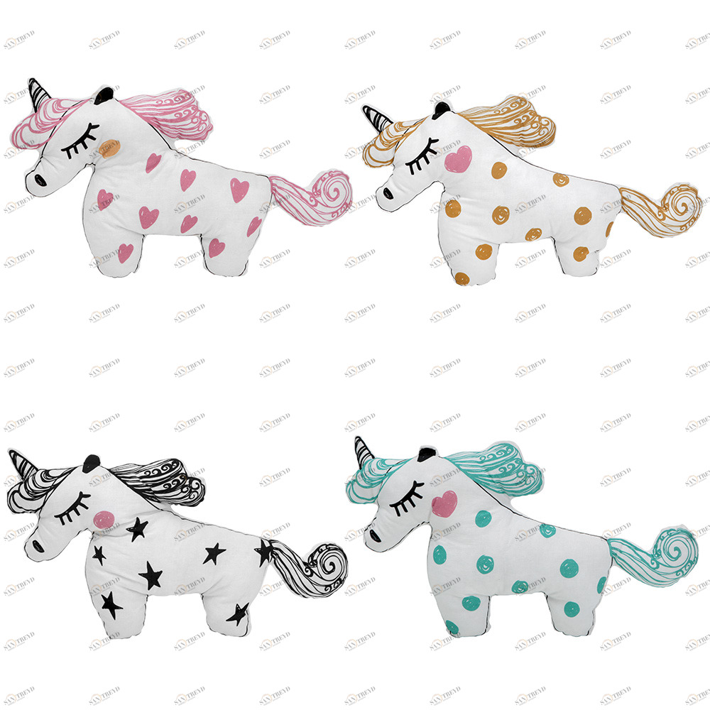 Комплект подушек-игрушек Unicorn, 4 штуки VAMVIGVAM  281533 Бежевый;голубой;розовый;серый Santreyd 