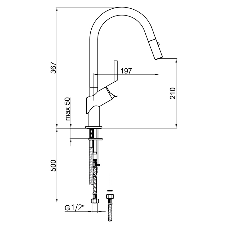 HB940302015 Смеситель для кухни Webert Kitchen Habitat  - Вид №2