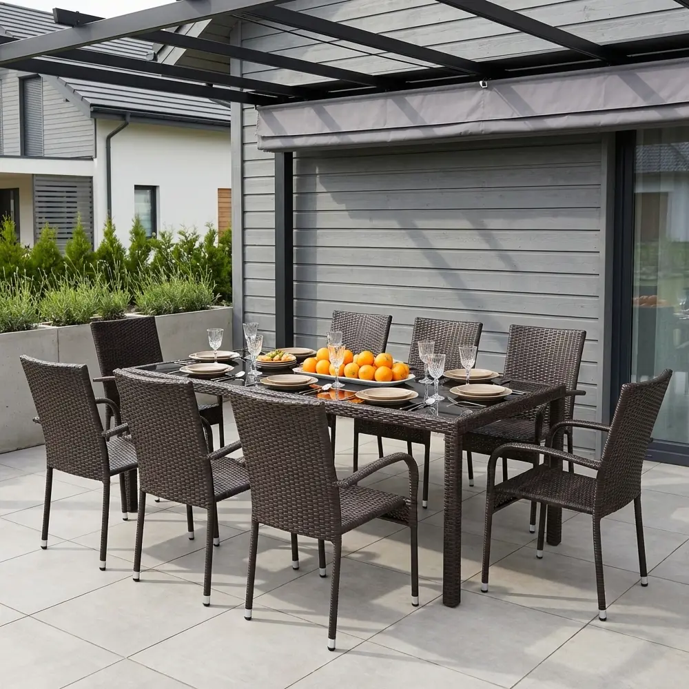 Стул садовый BEGINIA Elia 65x55x94 см металл коричневый STLM-2204098 - Вид №11