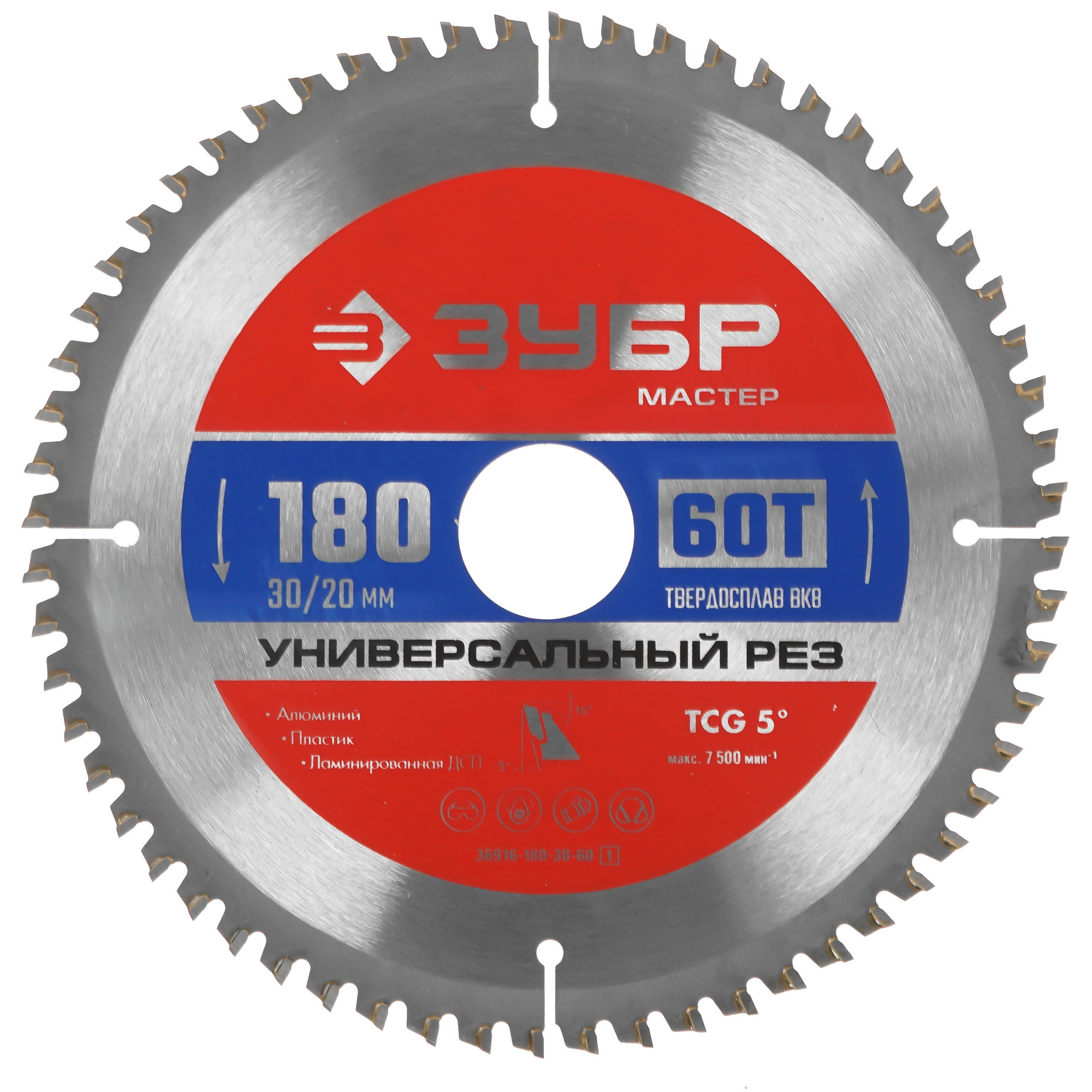 Диск пильный ЗУБР Универсальный рез 36916-180-30-60_z01 9173808 STDN-0048112