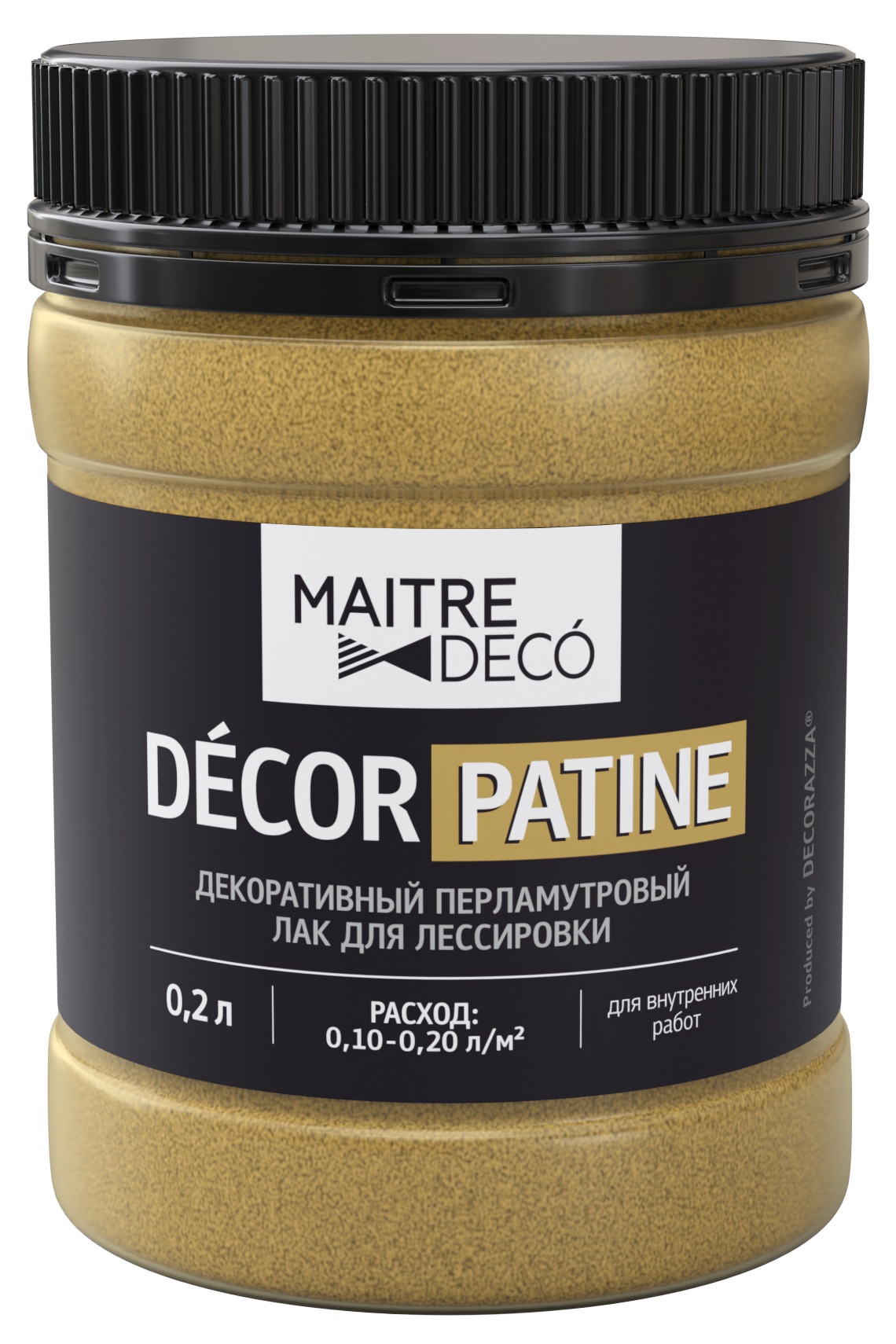 83840145 Лак перламутровый Décor Патина 0.2 л цвет золотой STLM-0044900 MAITRE DECO 