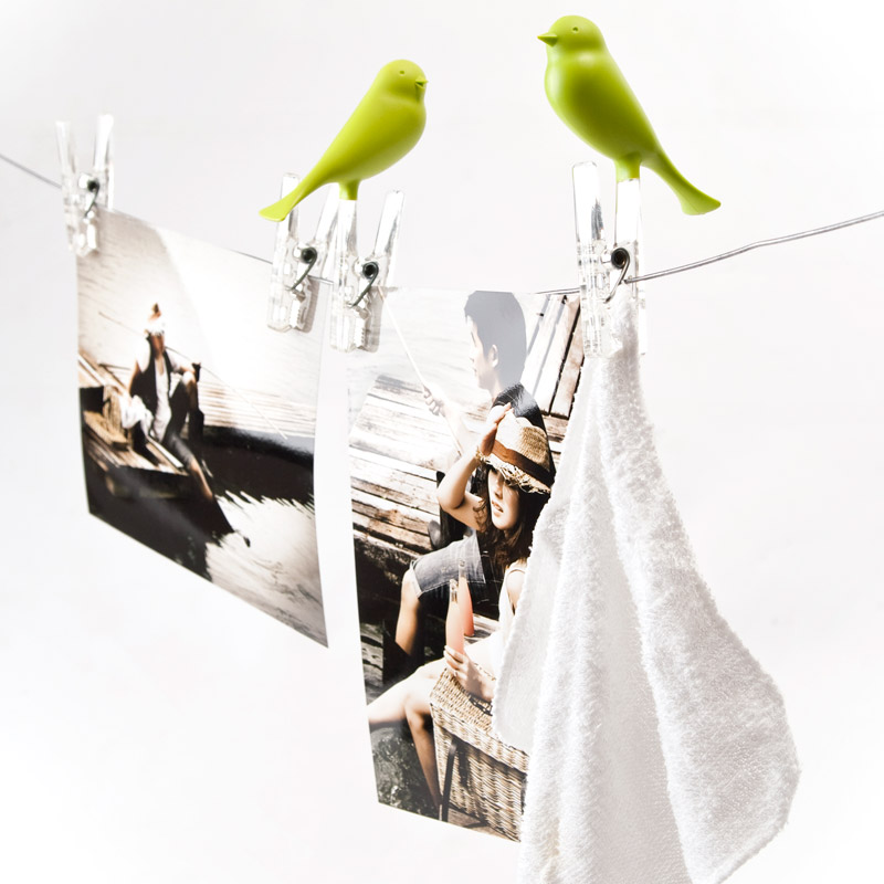 Прищепки Sparrow 4 шт. зеленые Qualy QL10066GN - Вид №2