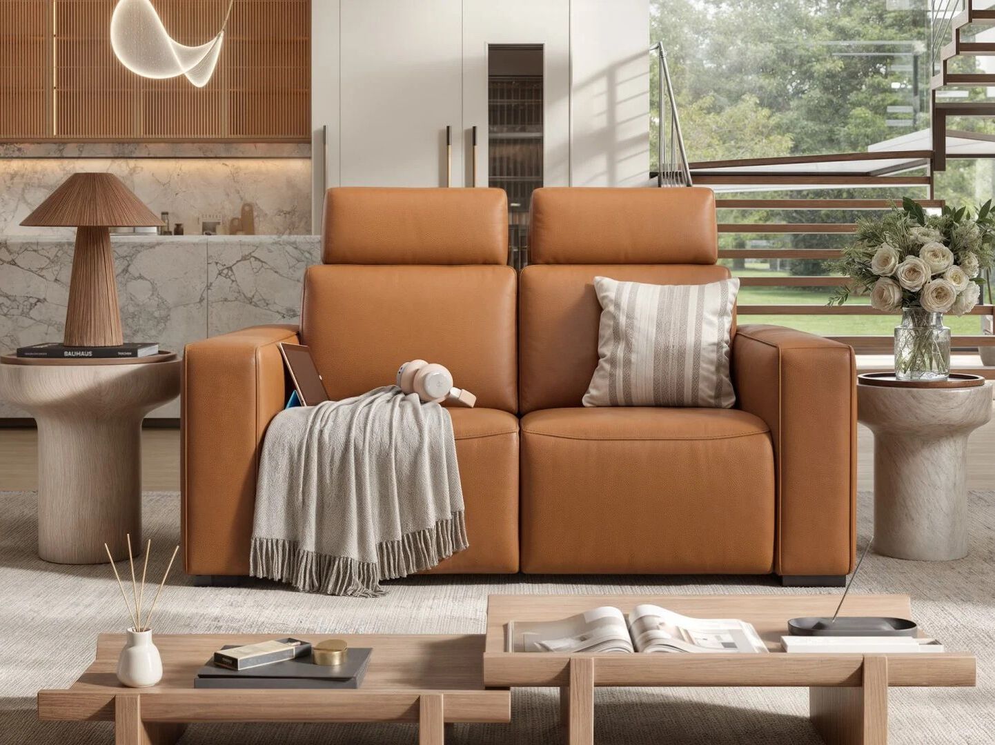 2-местный кожаный диван Sofanella Бергамо ARCH-00004533 - Вид №1