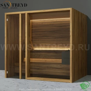 Effegibi YOKU.G105 BI.70300006 Био-сауна с левой дверью. Мощность: 12 кВт макс. Размеры: длина 230 см, ширина 200 см. Отделка: термообработанное дерево