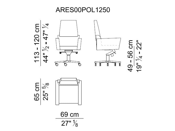 Кожаное офисное кресло с высокой спинкой i 4 Mariani ARCH-00040152 - Вид №3
