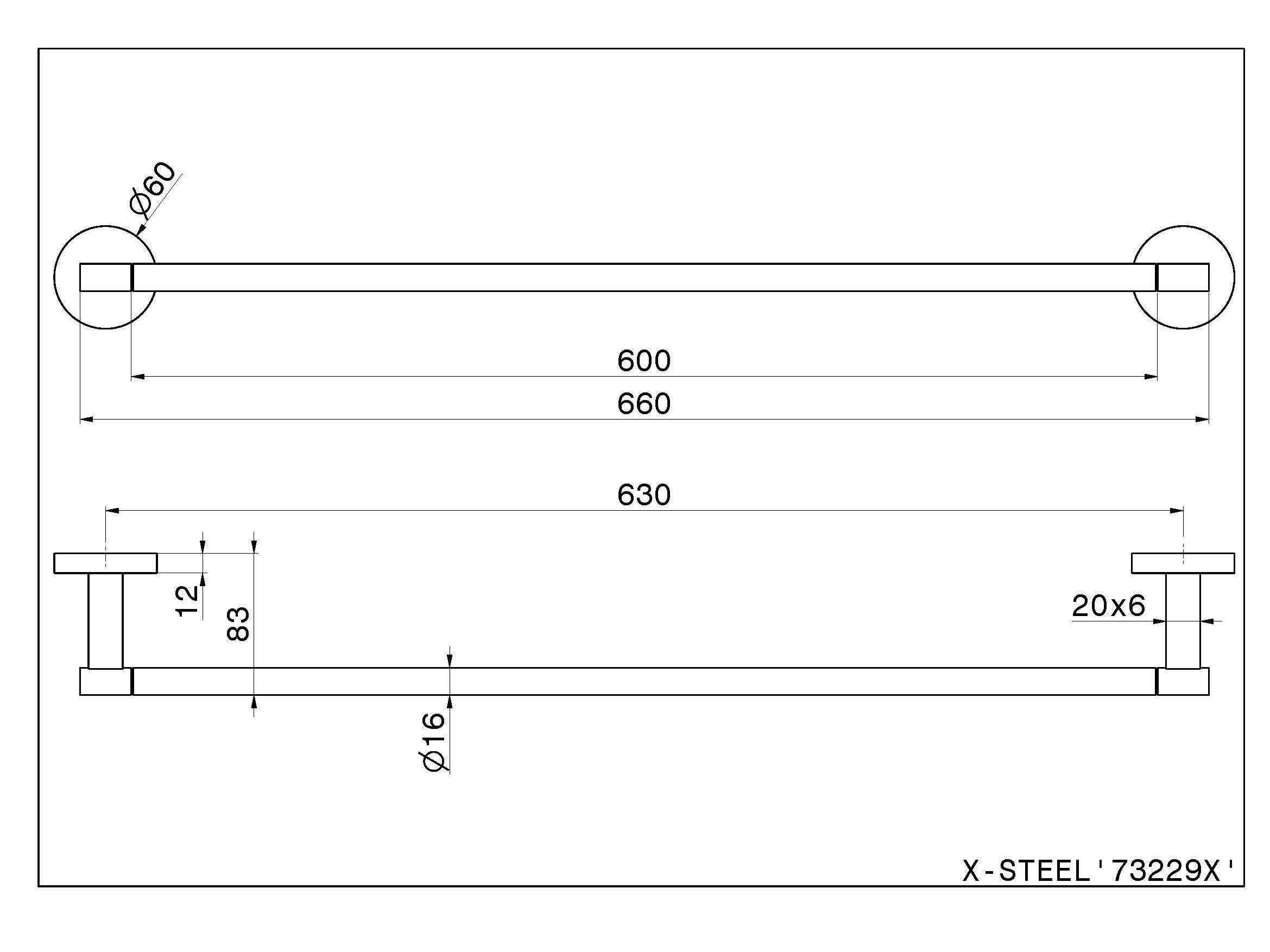 Держатель для полотенец из нержавеющей стали Newform аксессуары X-STEEL 316 ARCH-00007196 - Вид №2