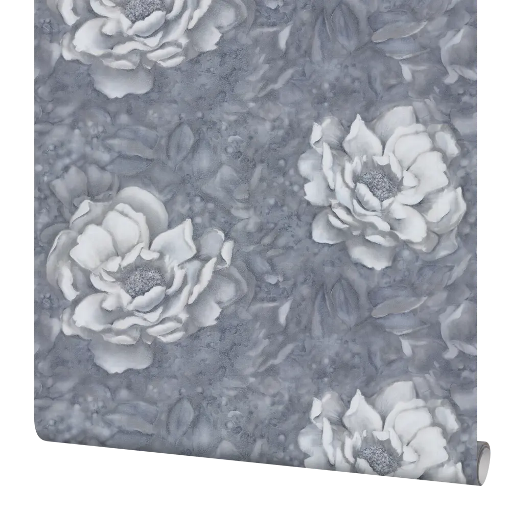 Флизелиновые обои Palitra Life Valencia в насыщенном графитовом оттенке 89373845 STLM-1402262