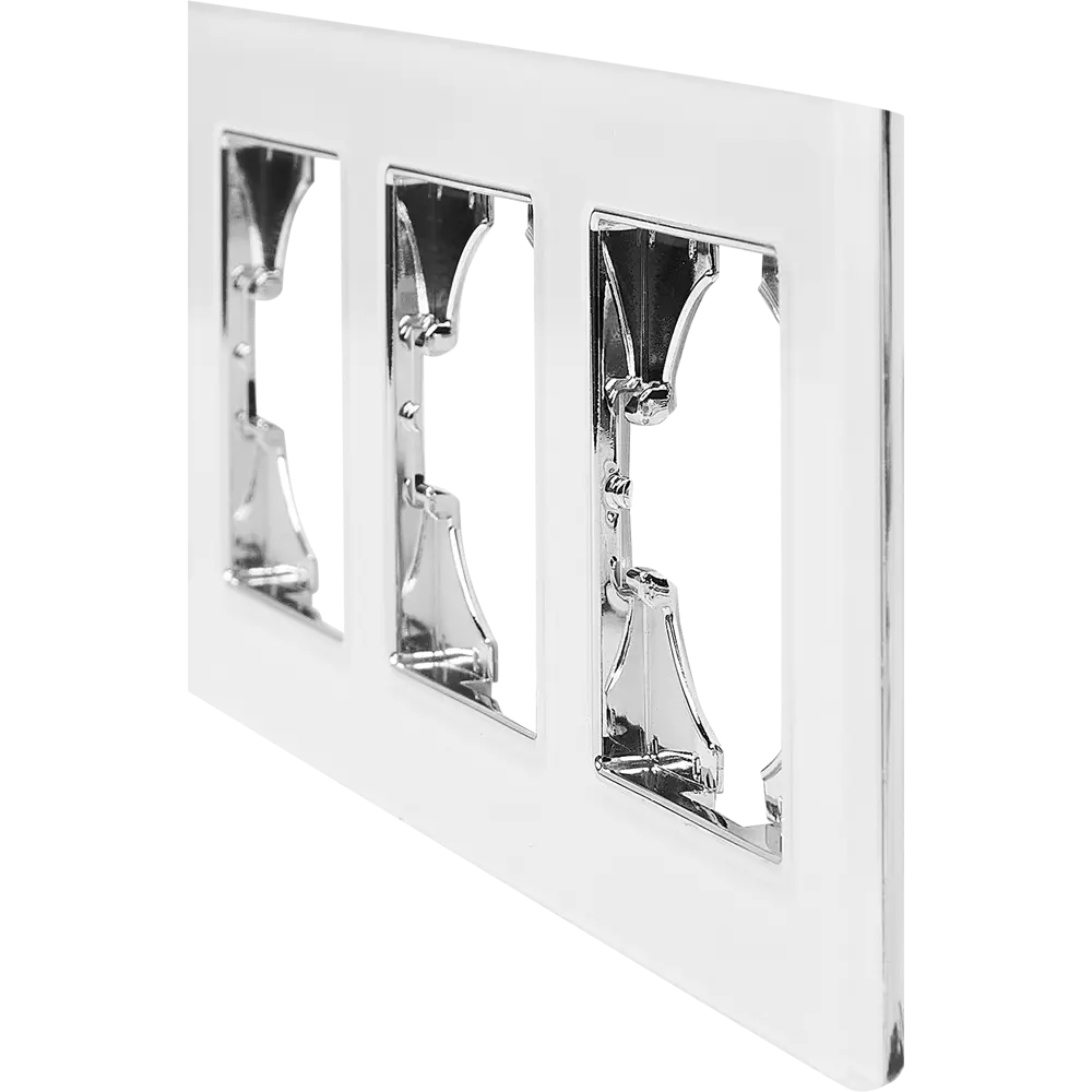 Рамка GUSI Electric Ugra для тройных розеток и выключателей в белом стекле 86408198 STLM-0068771 - Вид №2