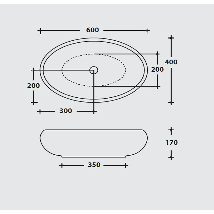 43428 Накладная раковина на столешницу  овальная Ceramica Hidra  - Вид №3
