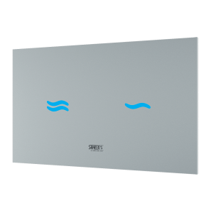 04300 Электронное сенсорное устройство для смыва унитаза, цвет стекланной крышки REF 9003 белый, подстветка голубая, 24 В SANELA