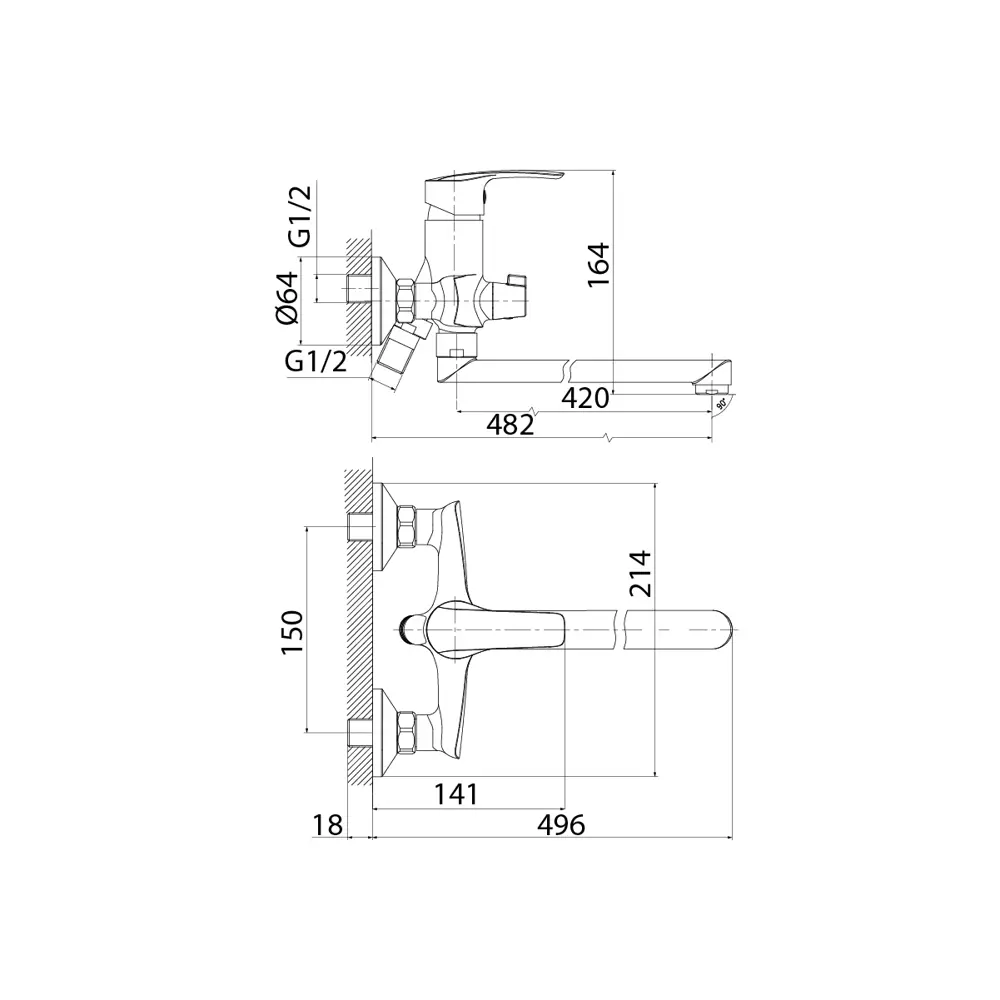 Смеситель для ванны Iddis Blaze BLASBL2i10WA однорычажный универсальный цвет хром STLM-2118016 - Вид №2