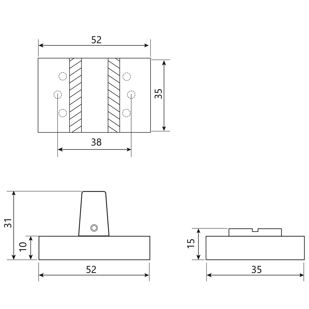 Завертка дверная квадратная Armex WC-11031 алюминий цвет черный STLM-2066480 - Вид №4