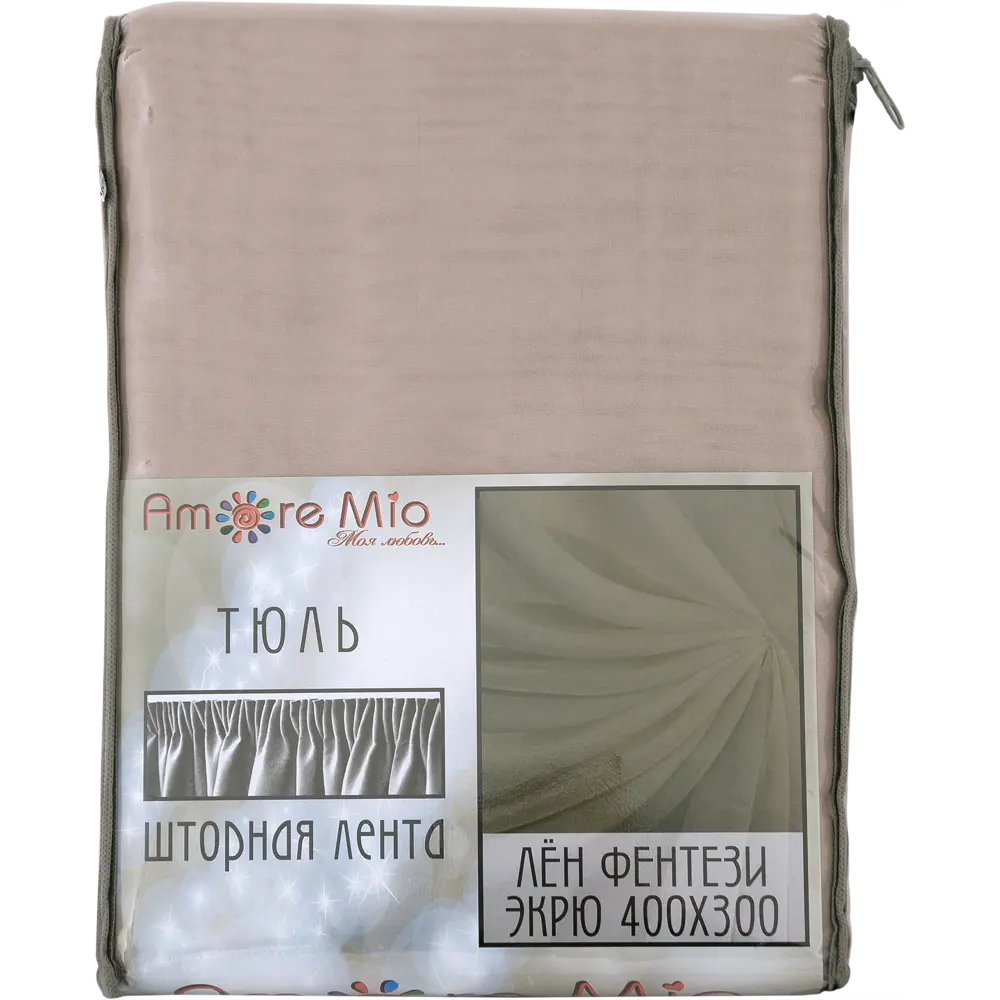 Тюль на ленте «Лён Фентези», 400х300 см, цвет экрю AMORE MIO STLM-2173595 - Вид №5