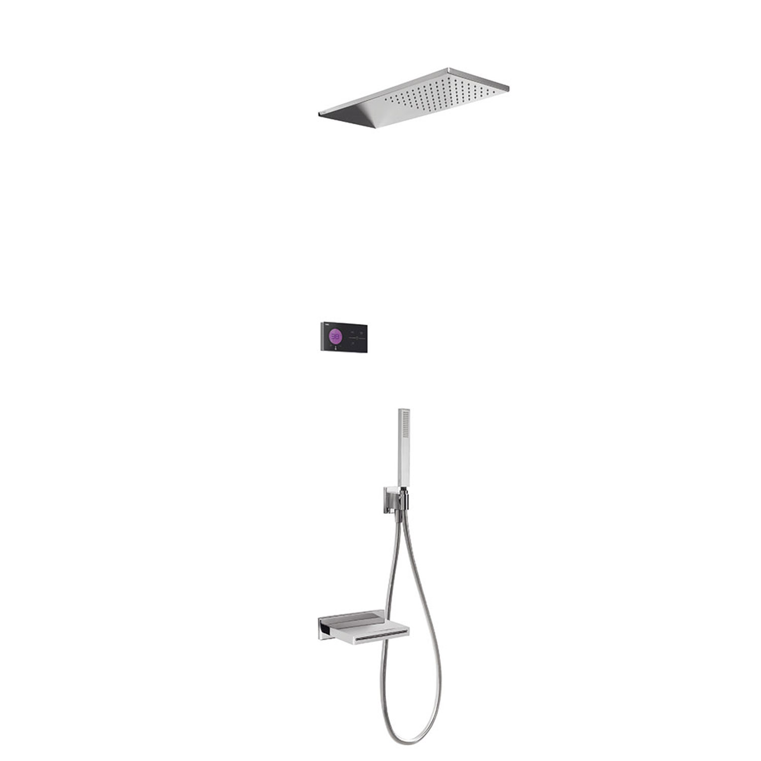 SHOWER TECHNOLOGY 3-ходовой встраиваемый электронный термостатический смеситель Shower Technology Blue Edition, набор для ванны и душа-09288316 TRES Electronic