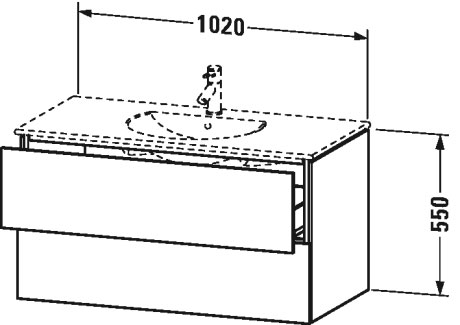LC626309191 Тумбочка подвесная L-Cube #LC6263 1020 x 534 мм Серо-коричневый декор Duravit - Вид №1