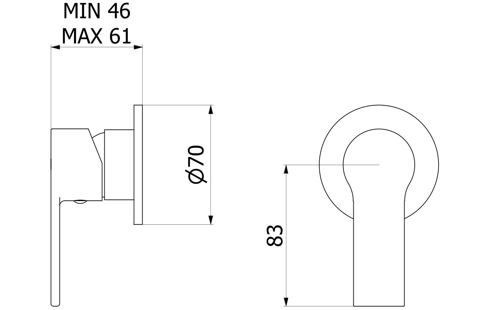 Односторонний настенный смеситель IB WhyNot? ARCH-00035107 - Вид №2