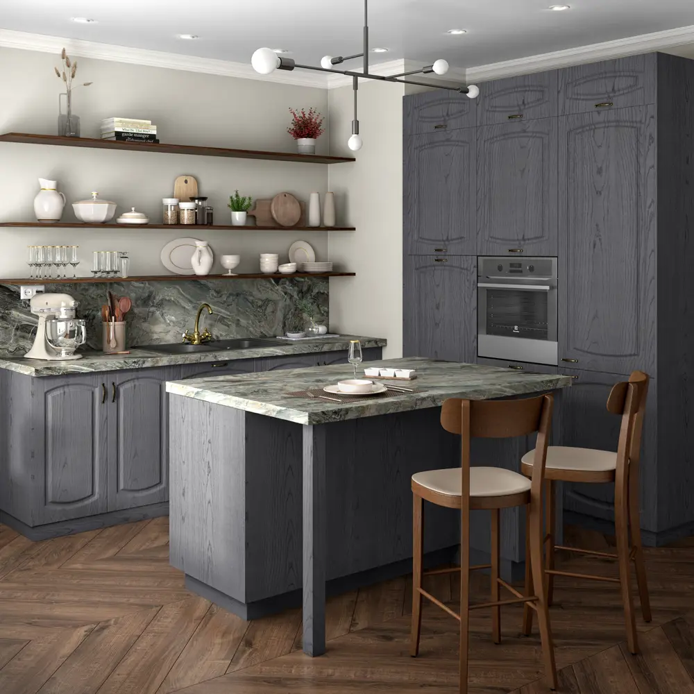 Фасад для кухонного шкафа Петергоф грей 32.8x102.1 см Delinia ID МДФ цвет графит STLM-2115420 - Вид №5