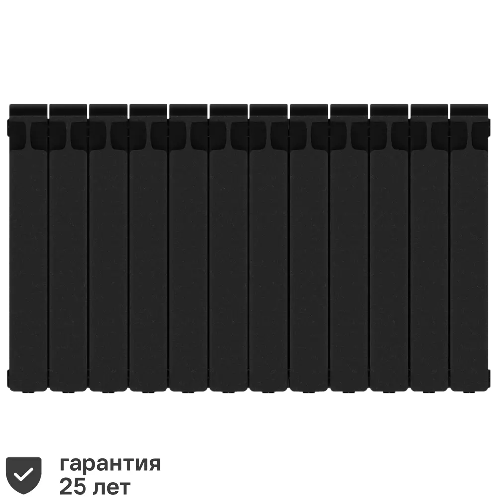 Радиатор секционный Rifar Monolit M50012RAL9005 500/100 12 секций боковое подключение биметалл черный 82560799 STLM-2130094