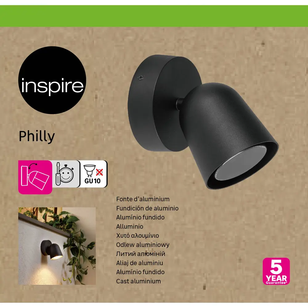 INSPIRE Philly - поворотный уличный светильник с защитой IP44 84692996 STLM-0910153 - Вид №4
