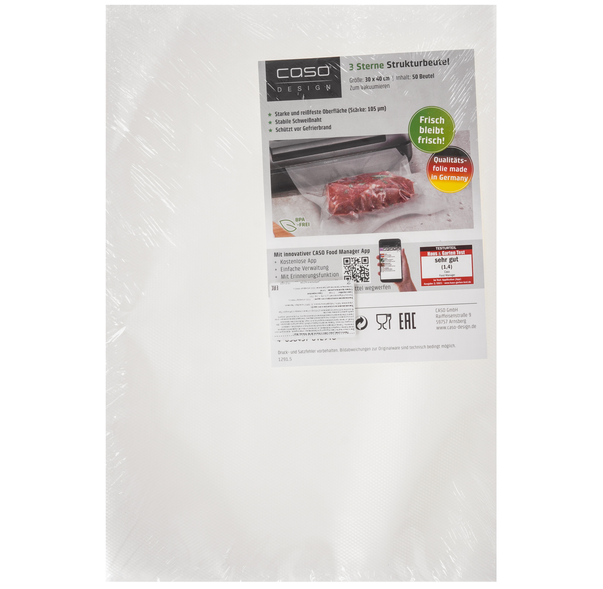 9297232 Пакеты для вакуумного упаковщика CASO 3 Sterne 30х40 STDN-0049839