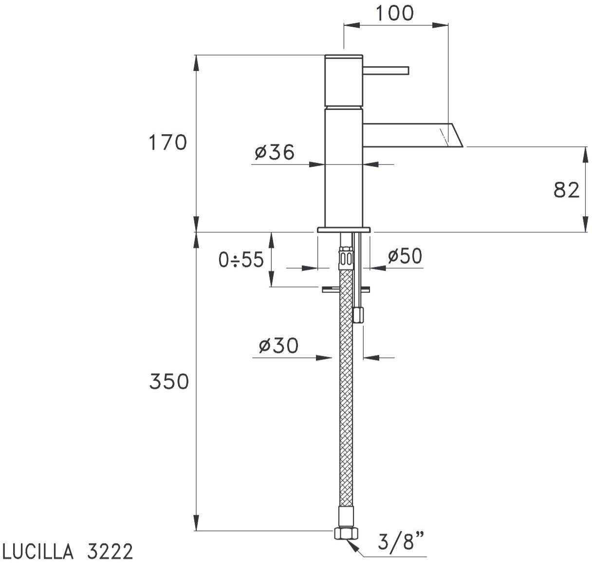 RUBINETTERIE STELLA Смеситель для раковины, однорычажный Lucilla sun-id-1389753 - Вид №3