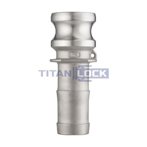 Камлок нержавеющий тип E, ниппель с хвостовиком 1", AISI304, TL100ESS TITAN LOCK