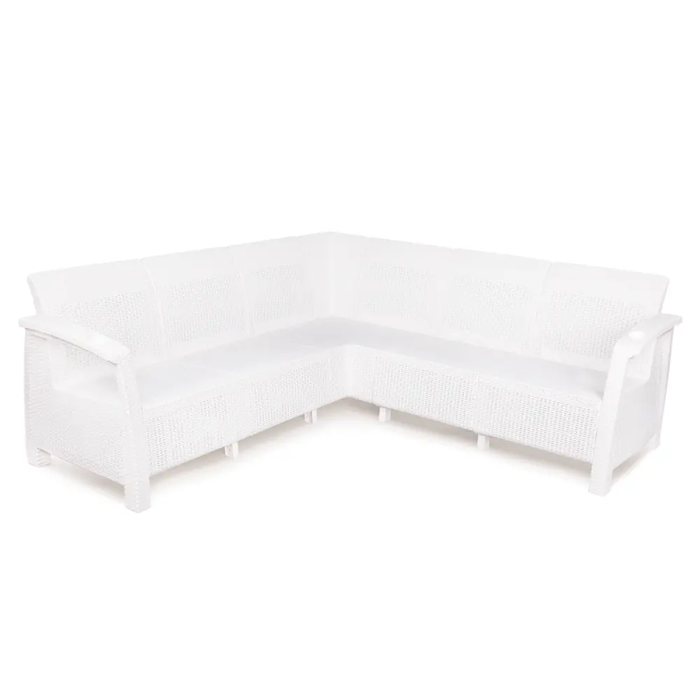 Диван Ротанг-плюс 200x200x79 см полипропилен белый Santreyd STLM-2092552