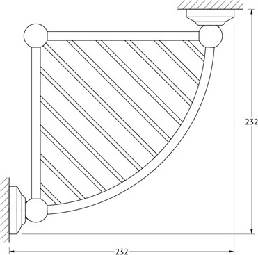 STI 009 Полочка-решетка угловая 3-х ярусная 23 cm 3SC STILMAR CHROME Treesseci 3SC - Вид №1