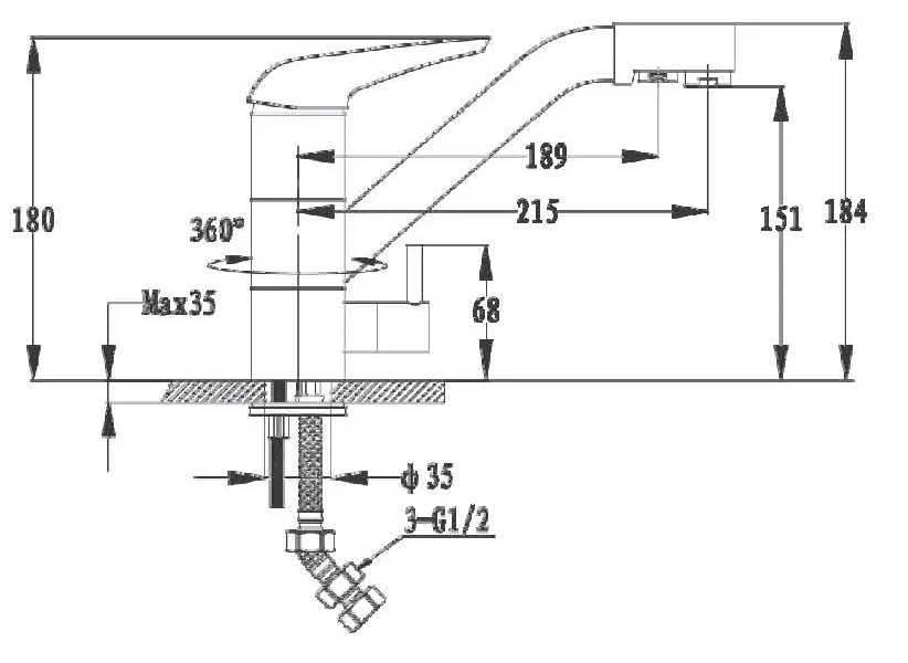 Кухонный смеситель 2624-1 зеленый GranFest  - Вид №1
